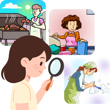 아, 앞치마를 영어로 Apron 이라고 하네! 동일한 이미지를 보며 연상